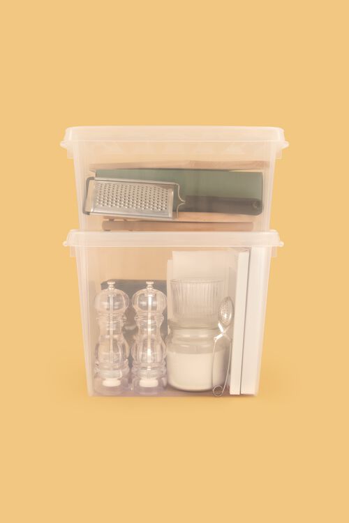 boîte de rangement 8L Brussels transparent 34x25x16