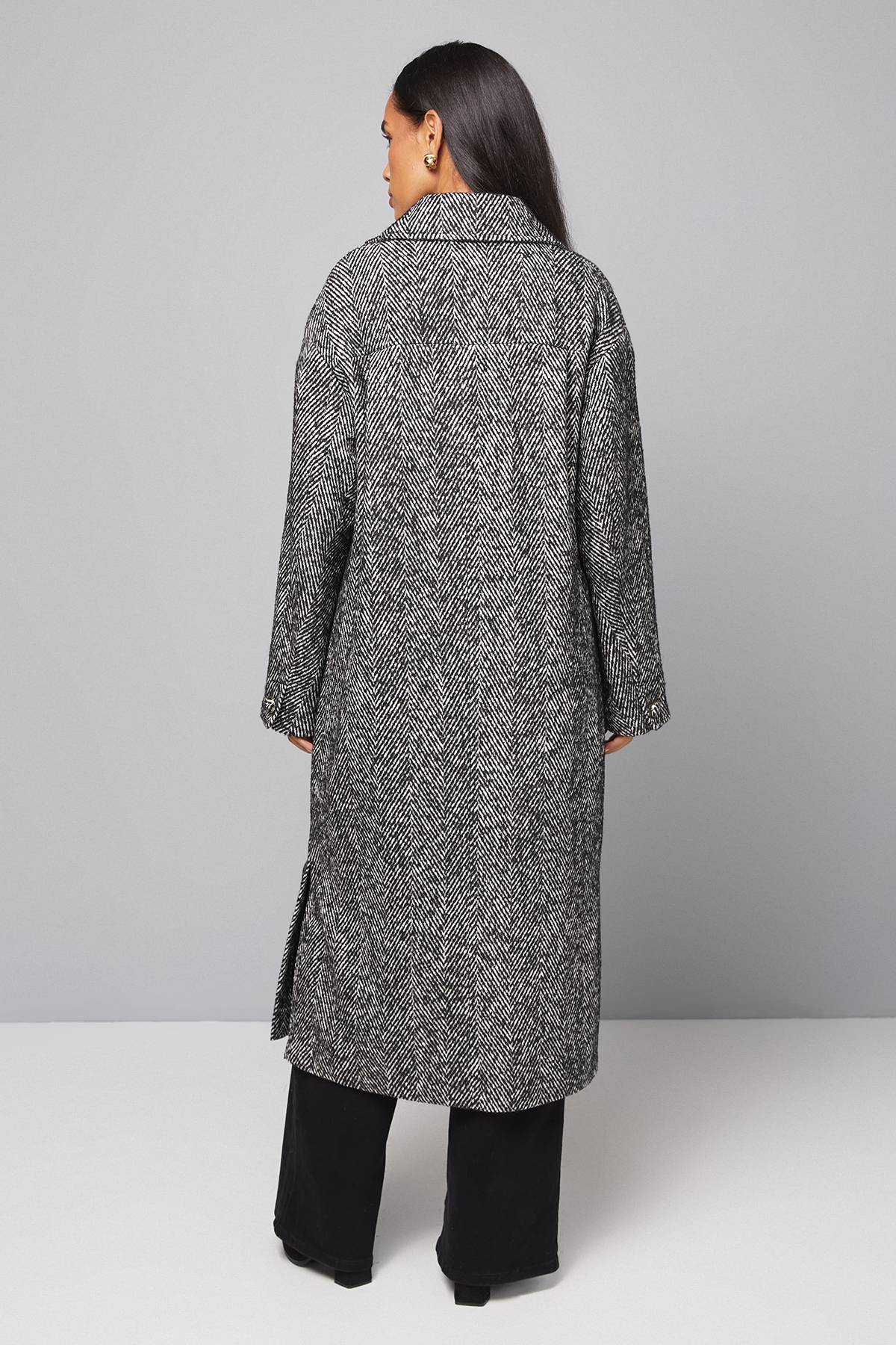 Wallis Manteau Maxi à Col avec Détails de Poignets