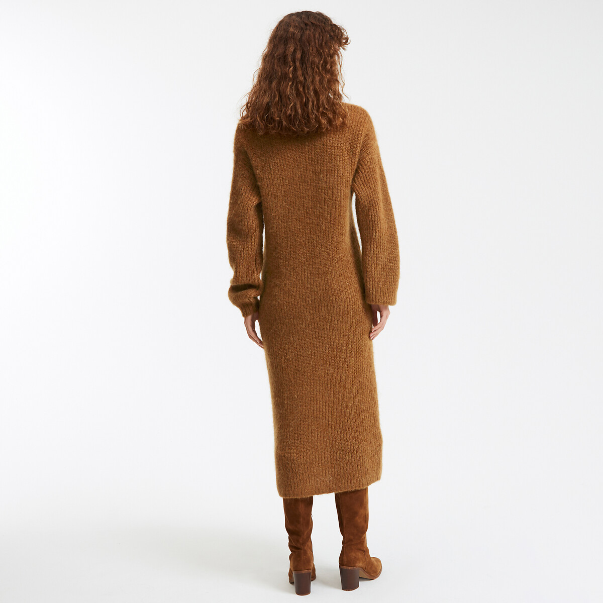 COLEÇÕES LA REDOUTE<br>Vestido longo de malha, mangas compridas