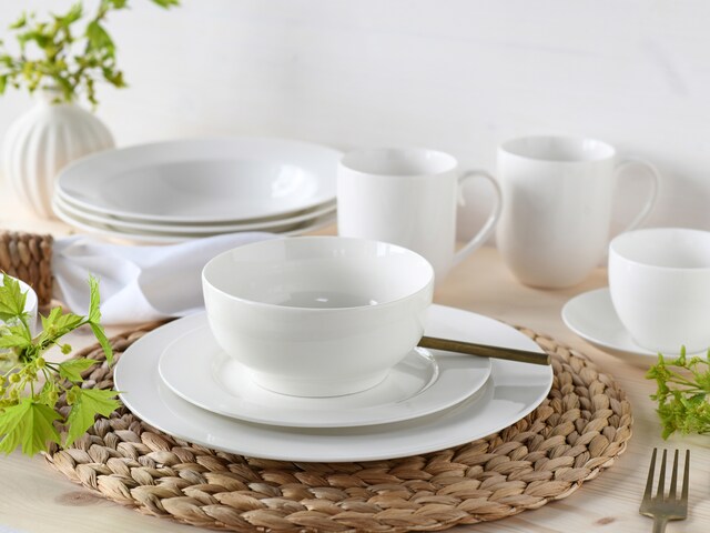CreaTable Kaffeebecher FLEUR ROYAL 6er Set creme weiß