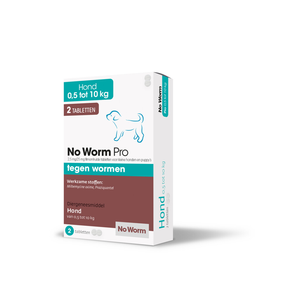 No Worm Pro Ontworming Tabletten Hond en Puppy vanaf 0,5 kg2 tabletten