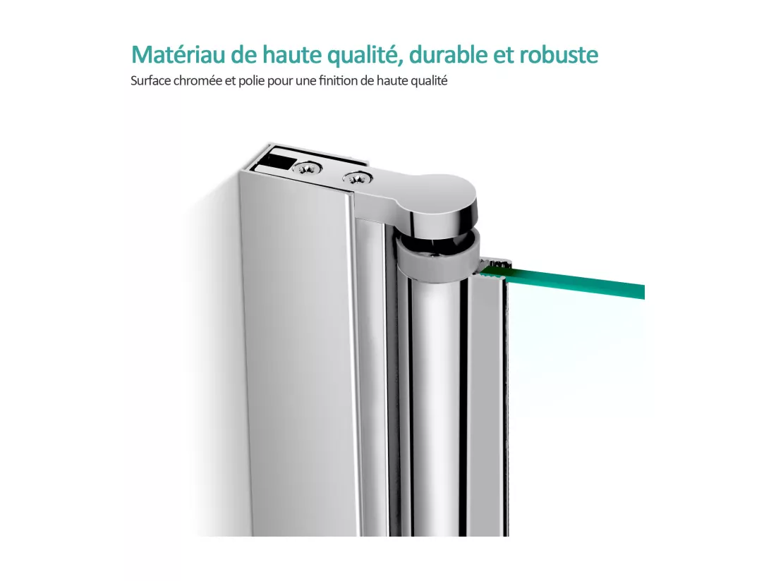 EMKE Pare de baignoire en 6 mm verre securit Paroi de douche pliable pour baignoire Revêtement Nano facile à nettoyer 110 x 140 cm