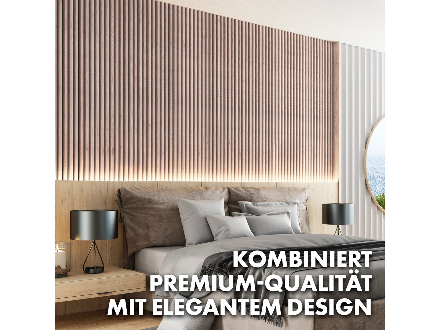 Akoestisch paneel voor aangename ruimteakoestiek in houtlook 118 x 60 cm Witte Eiken