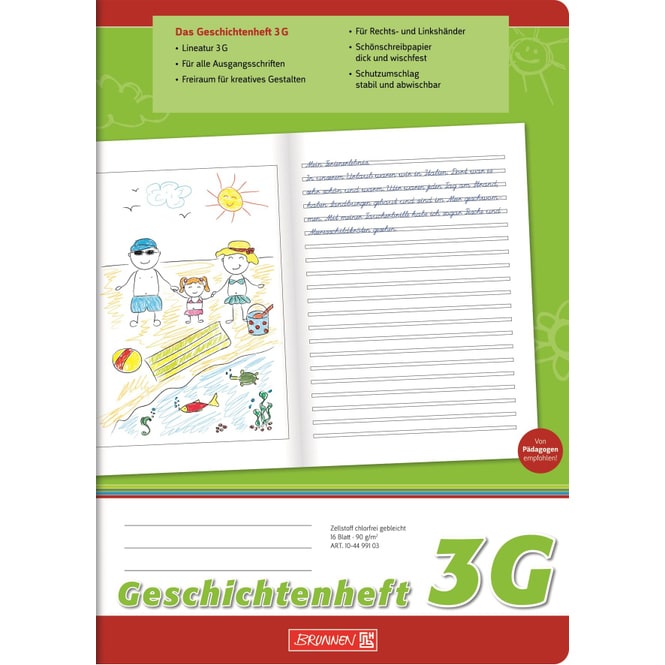 Geschichtenheft A4 - Lineatur 3G