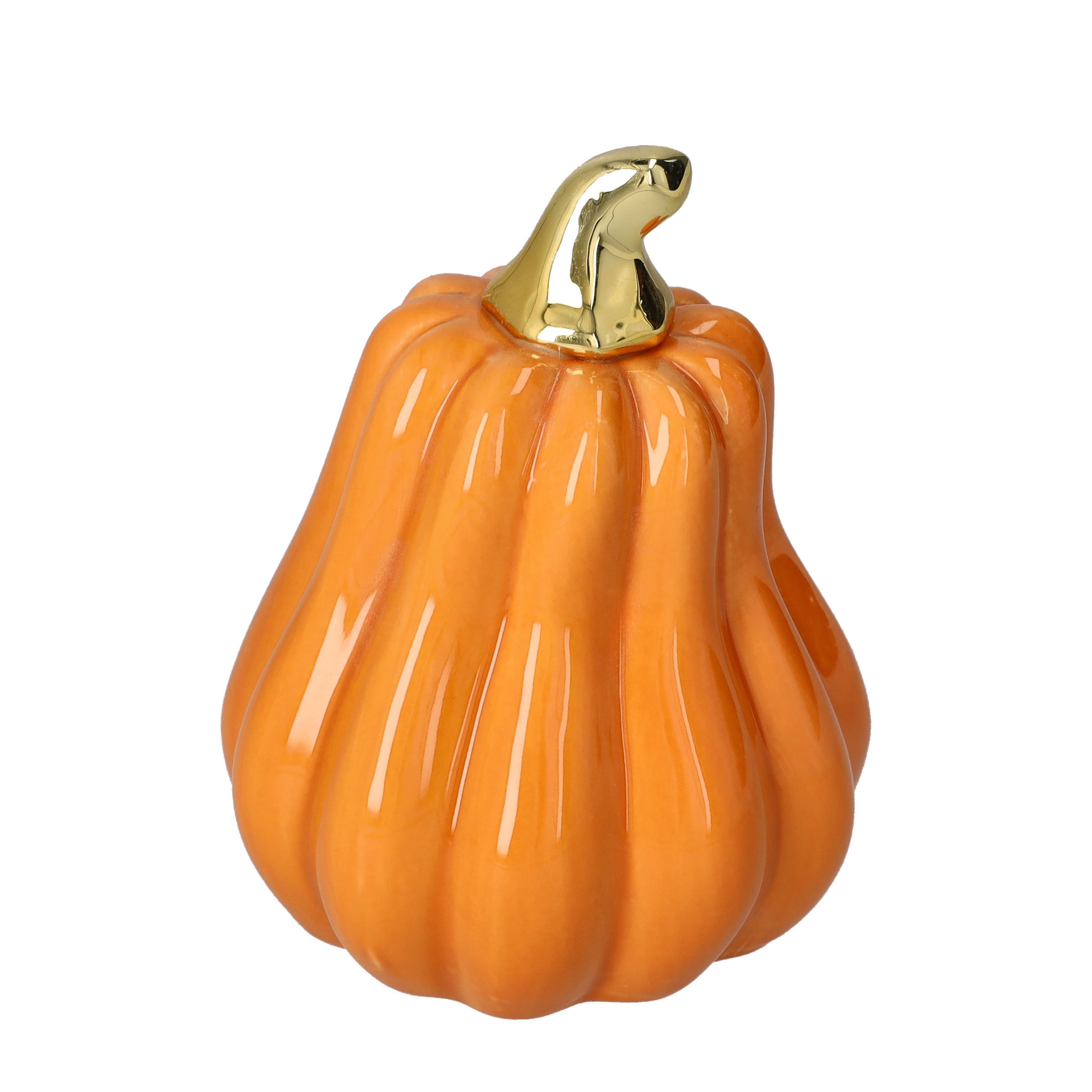 (14x10cm) Keramik Halloween Kürbis Deko Aufsteller Home Accessoire Thanksgiving / Halloween Tischdekoration - Orange