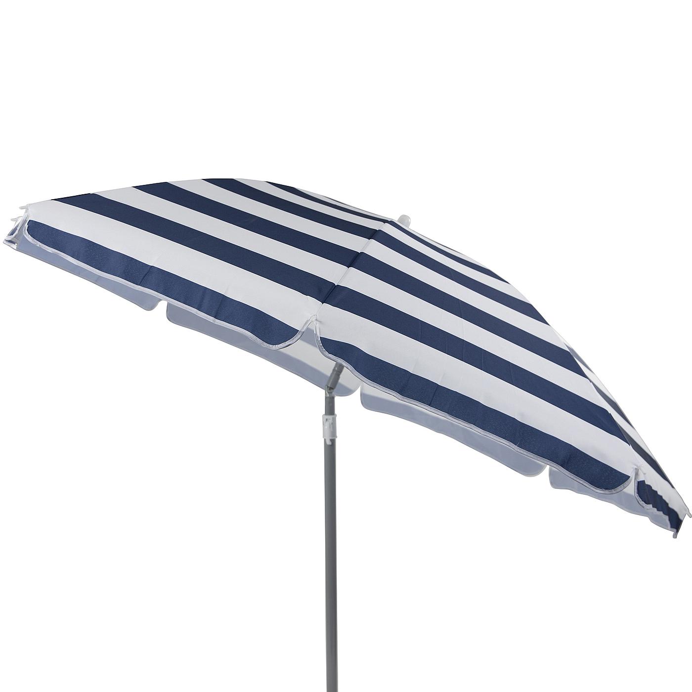 Bo-Camp Ø 165 cm gestreepte beach parasol met knikarm