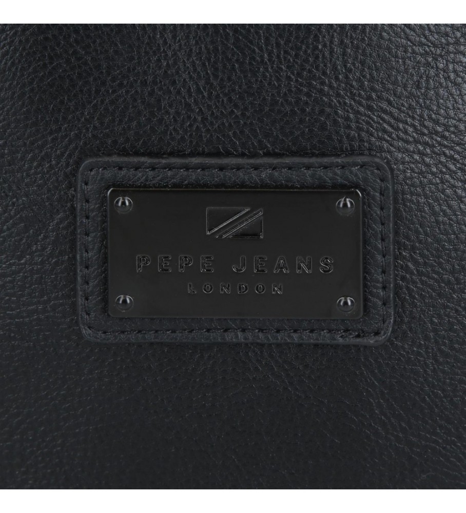 Bolsa de ombro Pepe Jeans Egham com dois compartimentos, preta