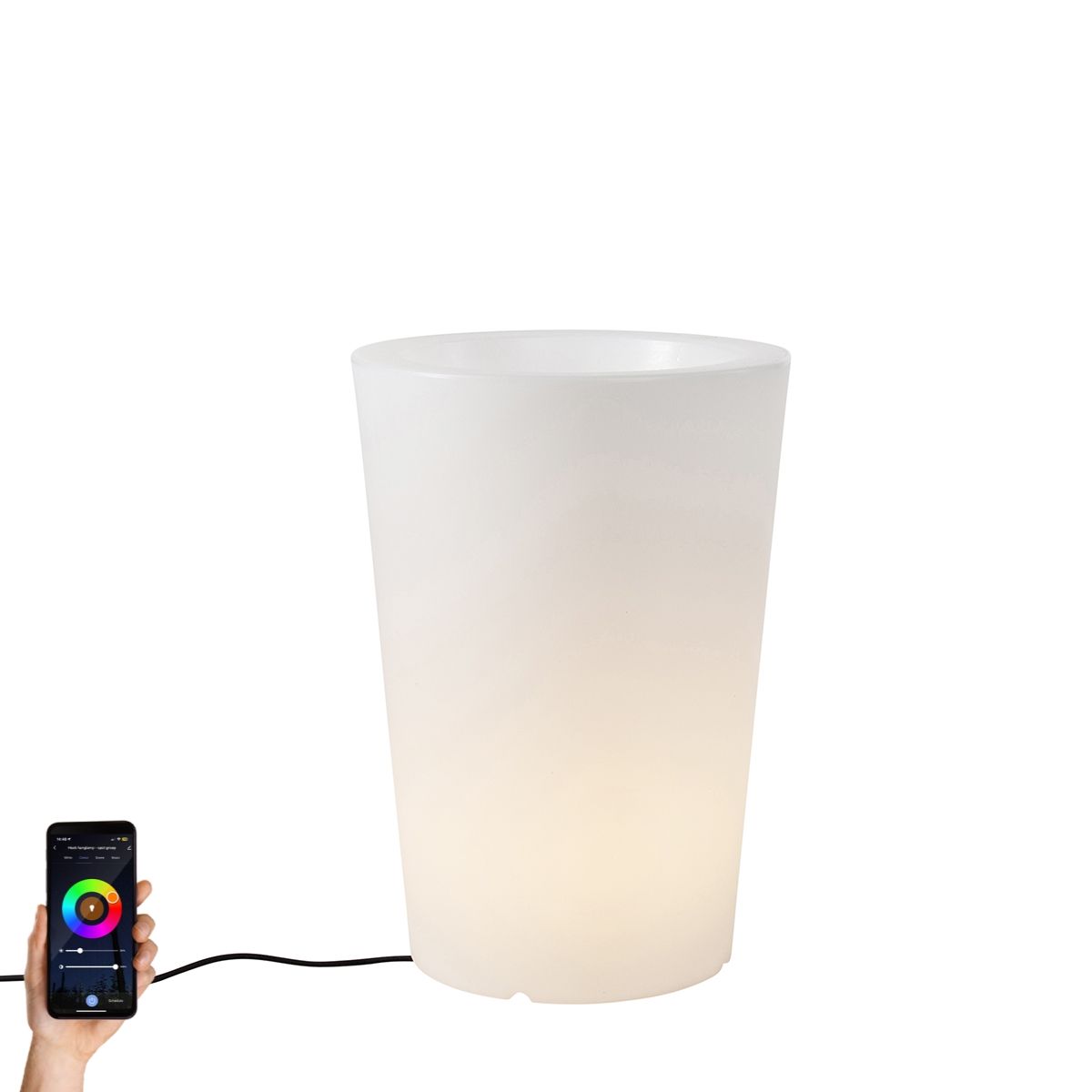 Smart buiten vloerlamp bloempot wit IP65 incl. LED Wifi A60 - Verano