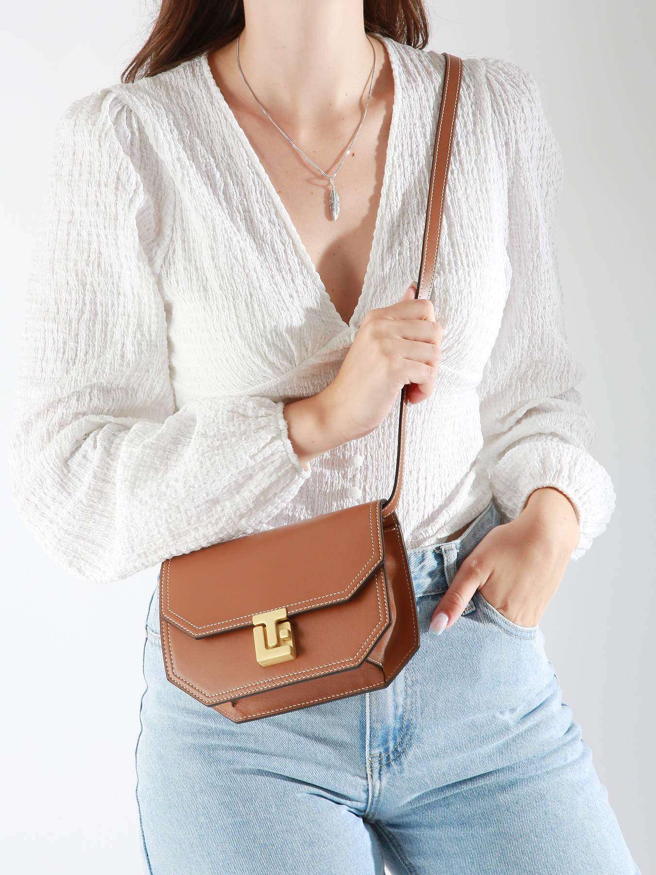 Sac bandoulire Rose cuir LE TANNEUR