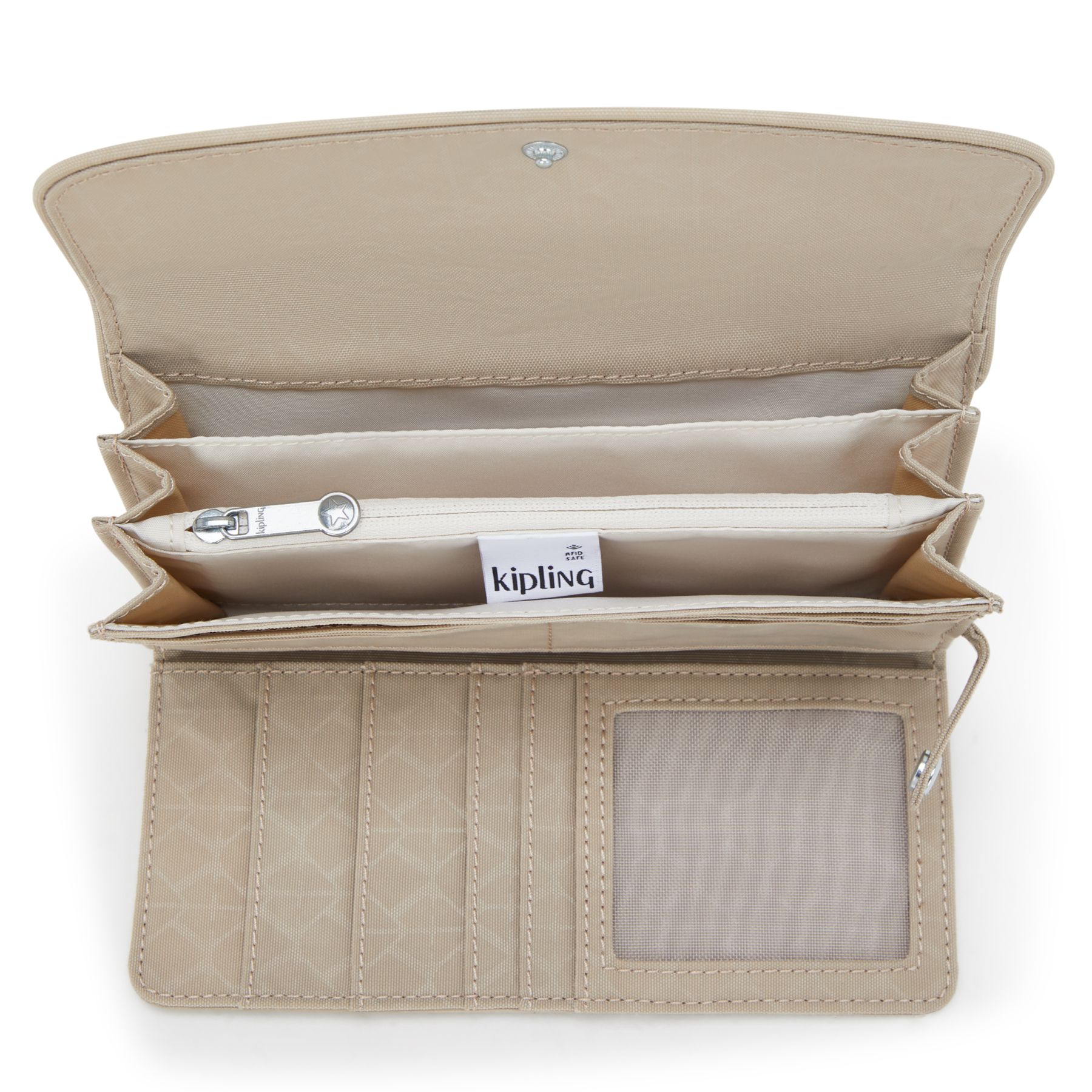 MONEY LAND Grand Portefeuille RFID - Signature Beige Embossed