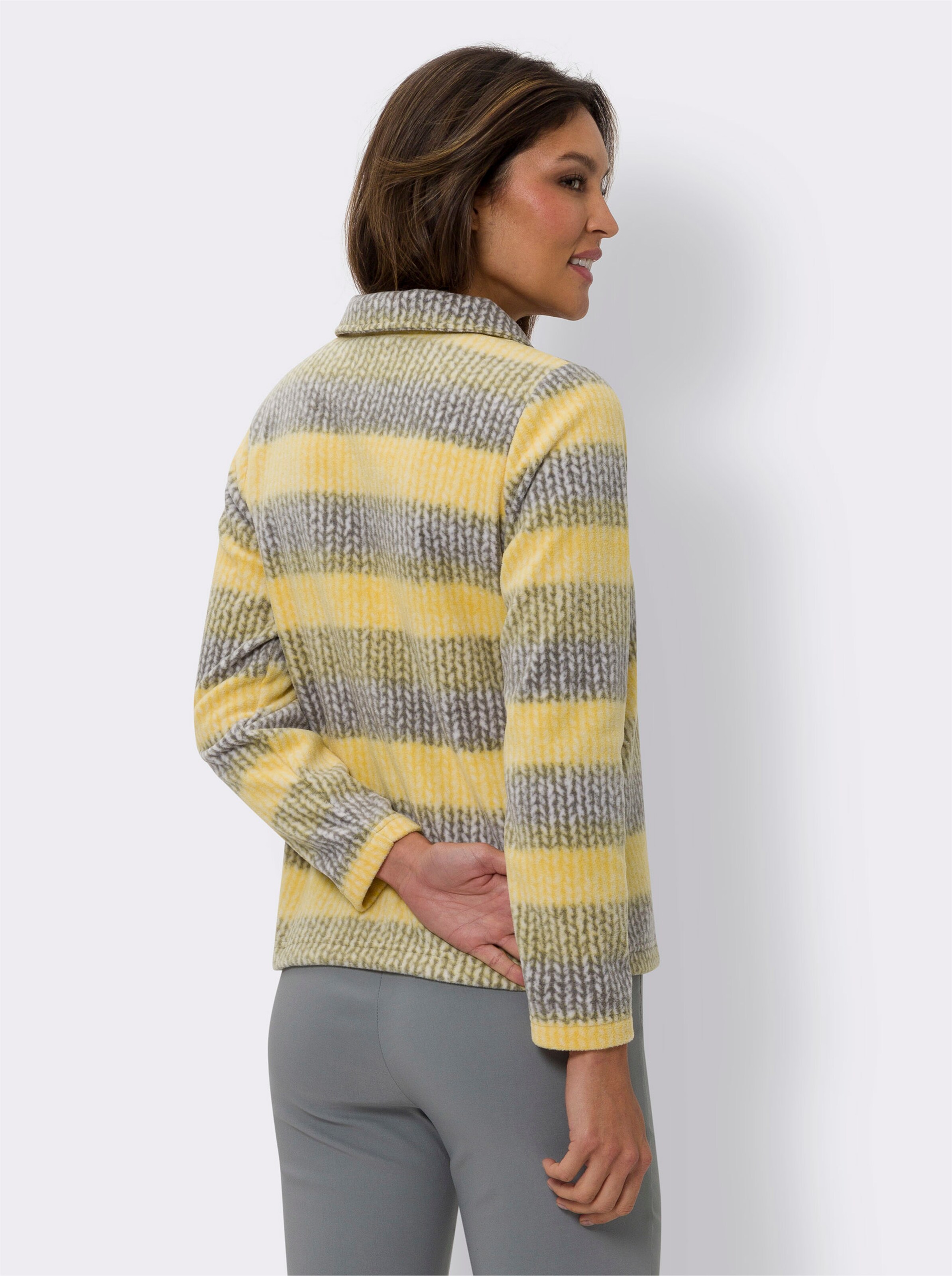 Fleeceshirt in Strick-Optik
