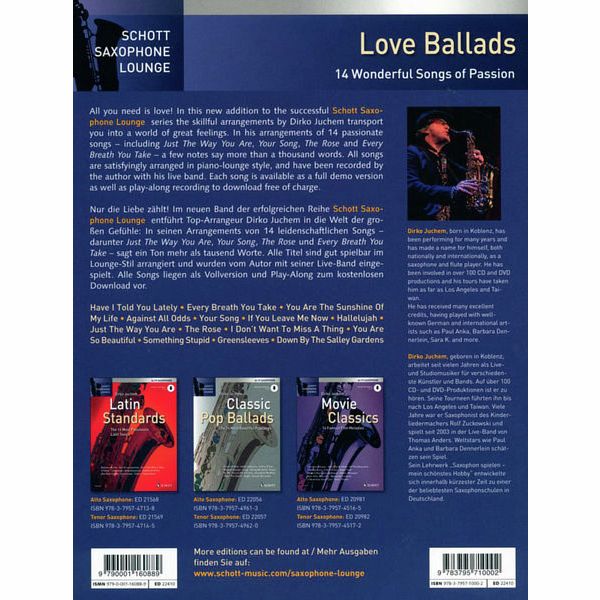Schott Love Ballads T-Sax