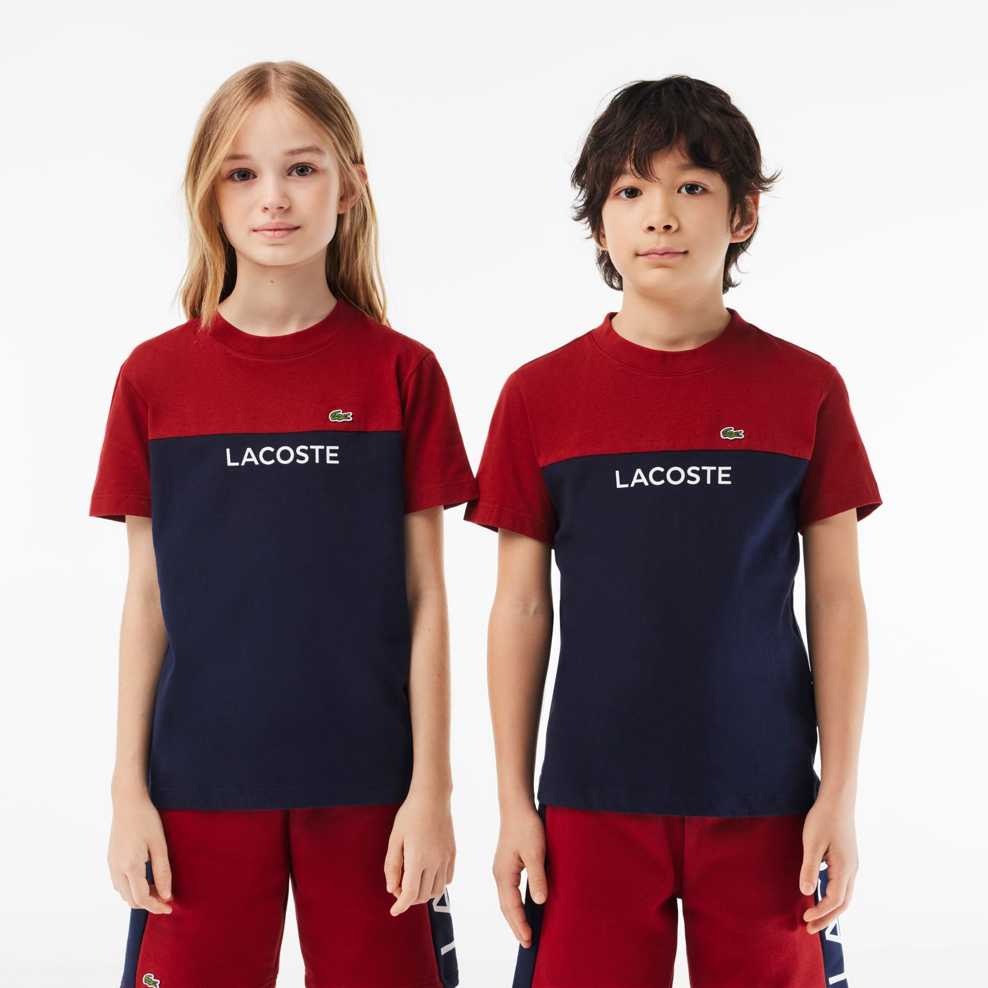 T-shirt enfant color-block Lacoste en jersey de coton biologique T-Shirts & Chemises - Rouge - Lacoste - Enfant
