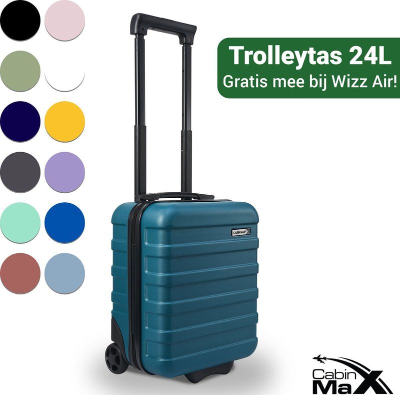 CabinMax Handbagage Koffer - Reiskoffer 24L - Handbagage Trolley Wizz Air - 40x30x20cm - Endless Sea