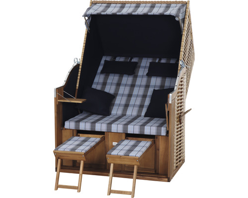 deVries Trend 10+ strandstoel, stof 745, 120 x 80 cm, half-liggend, blauw