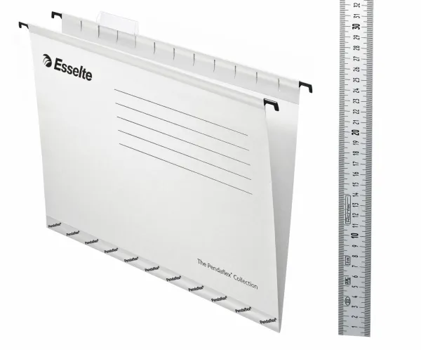 Hængemapper Esselte Standard A4 hvid m/klar fane - (25 stk.)