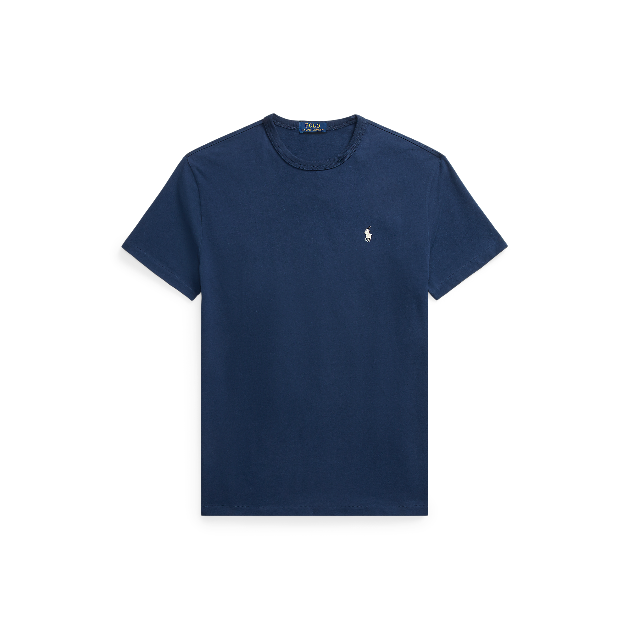 Tee-shirt droit col rond en coton | Bleu