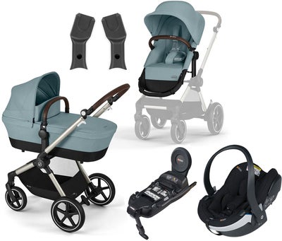 Cybex EOS Lux Duovogn inkl. BeSafe iZi Go Modular X2 & Base, Taupe/Sky Blue