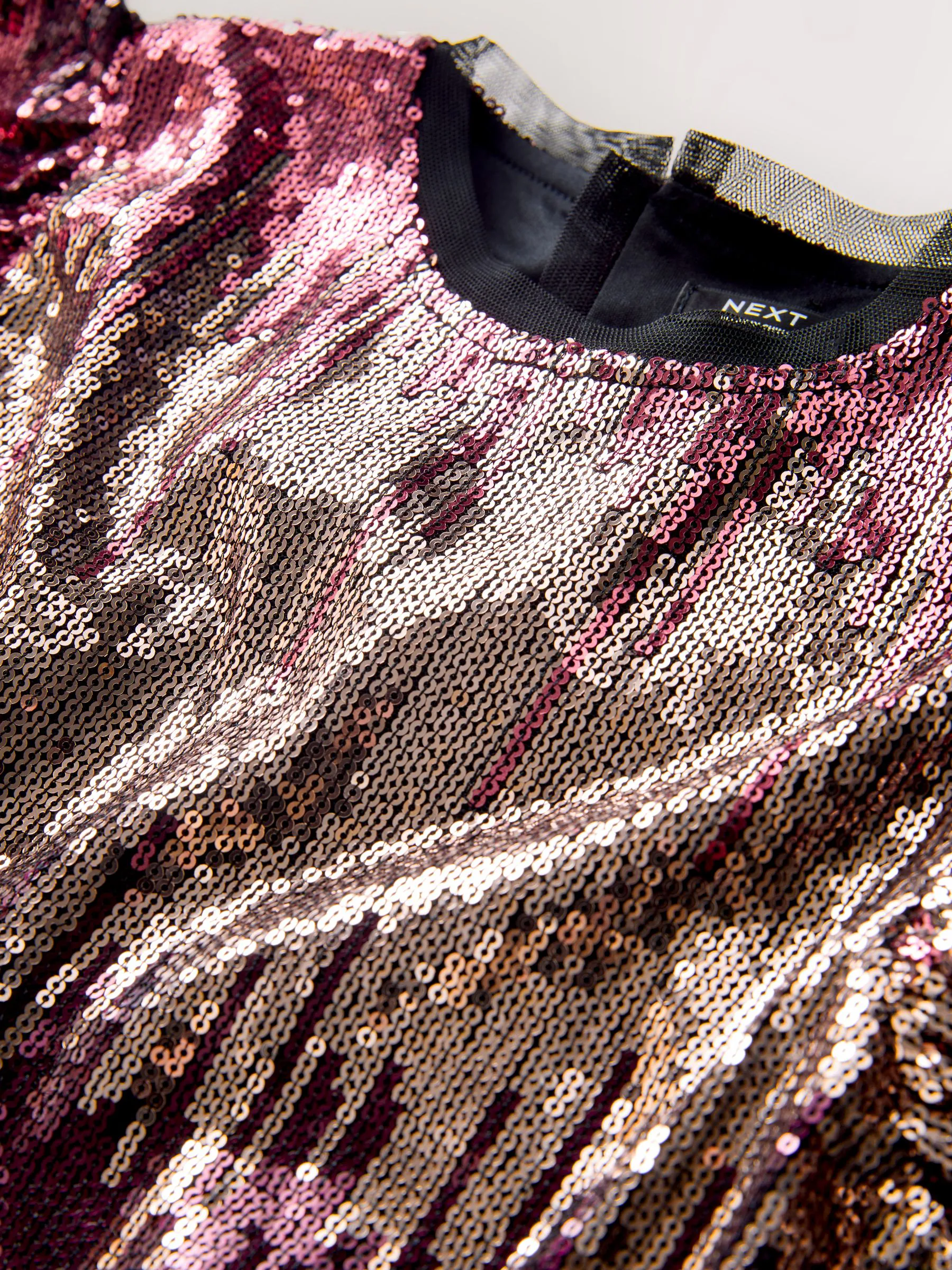 Berry Pink Ombre - Feestjurk met pailletten (3-16jr)