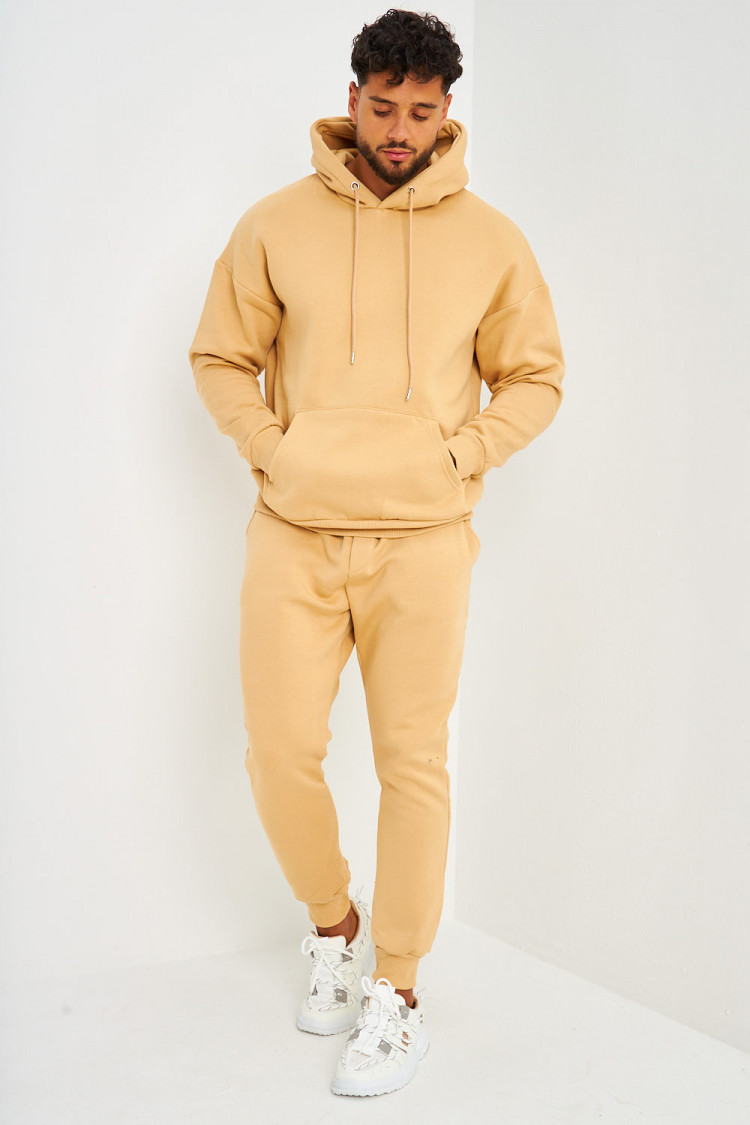 Ensemble sweat à capuche + jogging camel
