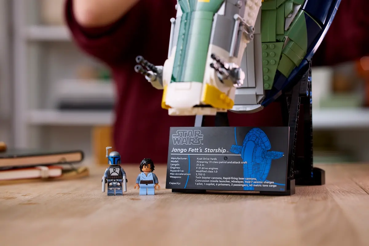 (2970-tlg. Set) Star Wars Klemmbausteine Spielzeug Modell Bausatz (75409) Lizenziert - Jango Fetts Sternenschiff der Firespray-Klasse
