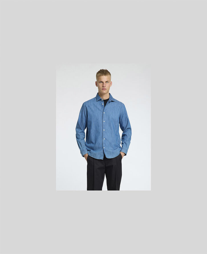 Selected Homme SLHREG-BOND DENIM SHIRT CUT AWAY Blå
