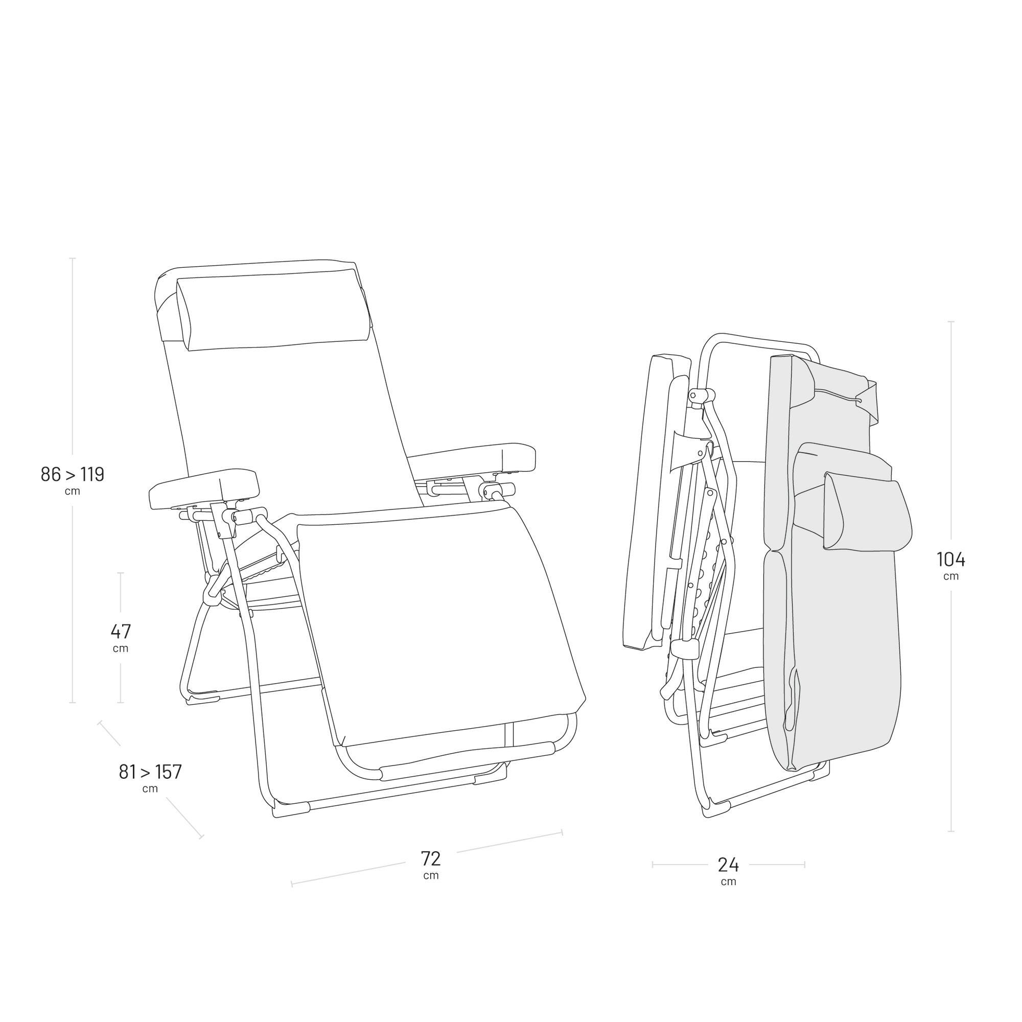 Gepolsterte Zero-Gravity-Relaxliege Oxygène Ginkgo Beige Grege