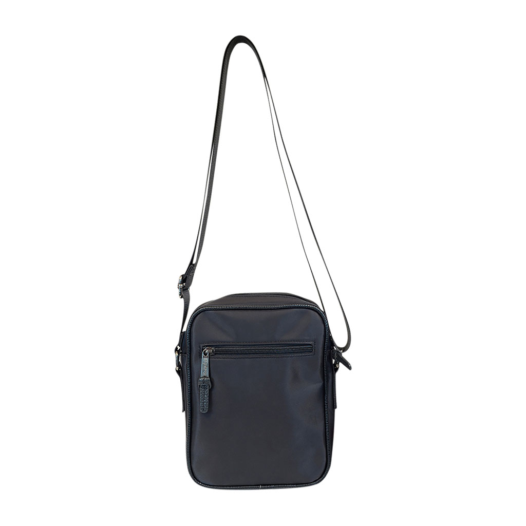Sacoche zip textile noire 17x23x7cm