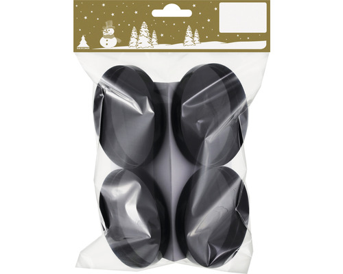 Verpakking van 4 metalen theelichthouders, 7,5 cm, zwart