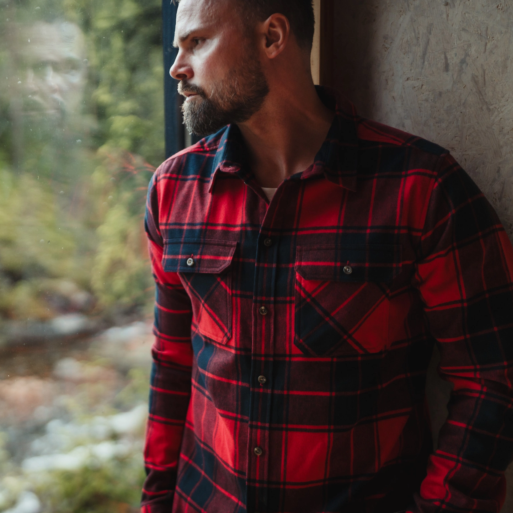 Nordmarka Flannel Shirt Men Red / Black Check