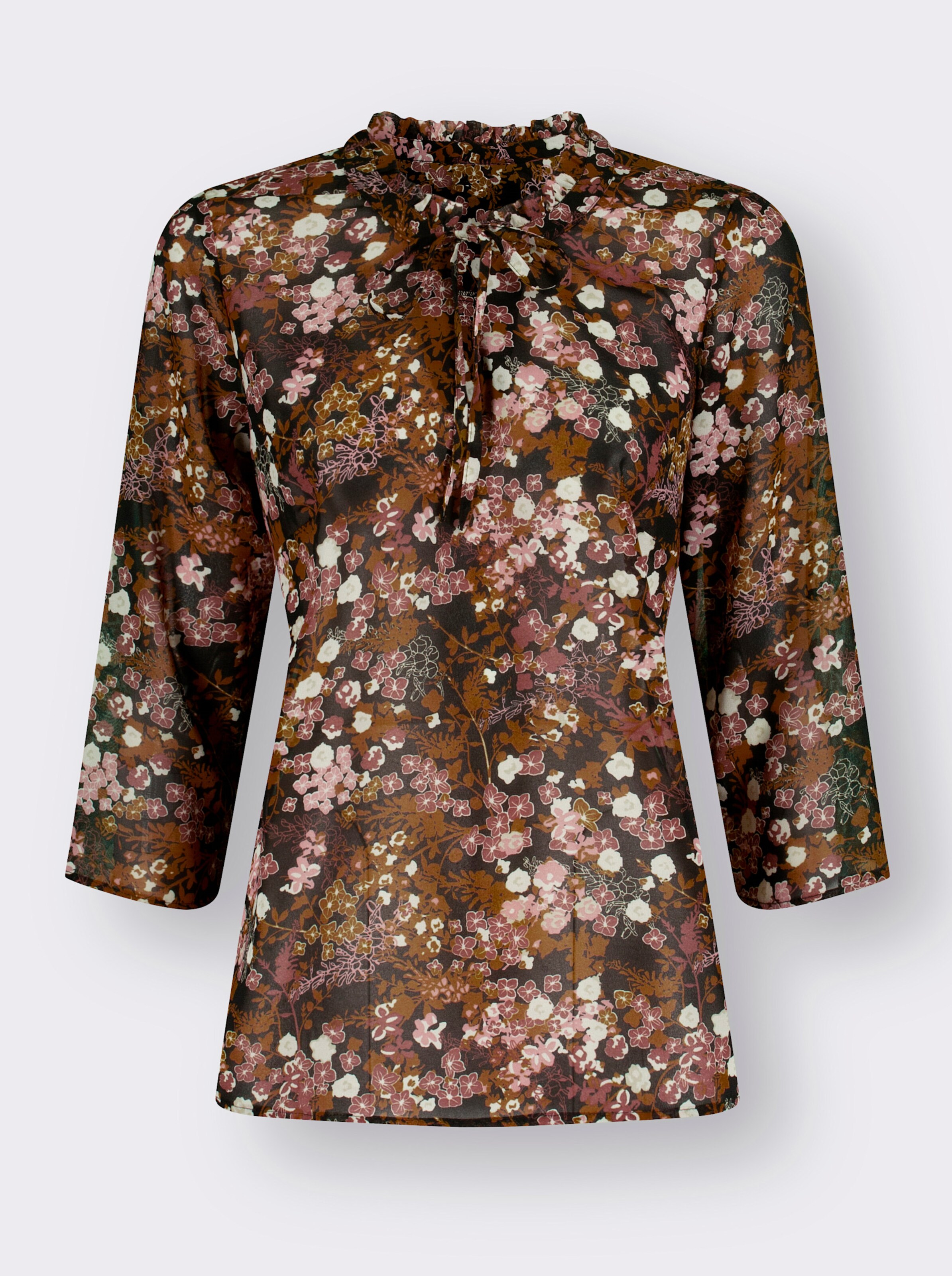 Schlupfbluse mit Blüten-Druck