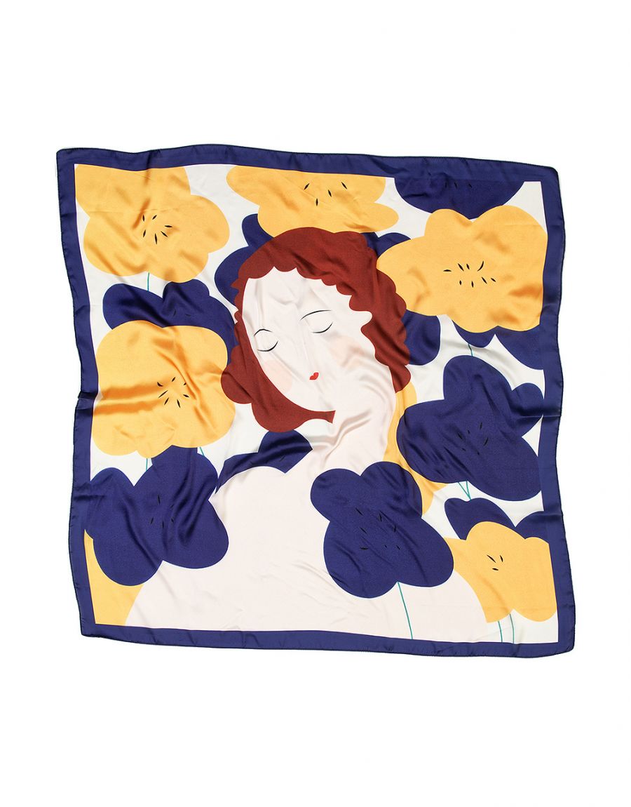 Foulard jaune motifs