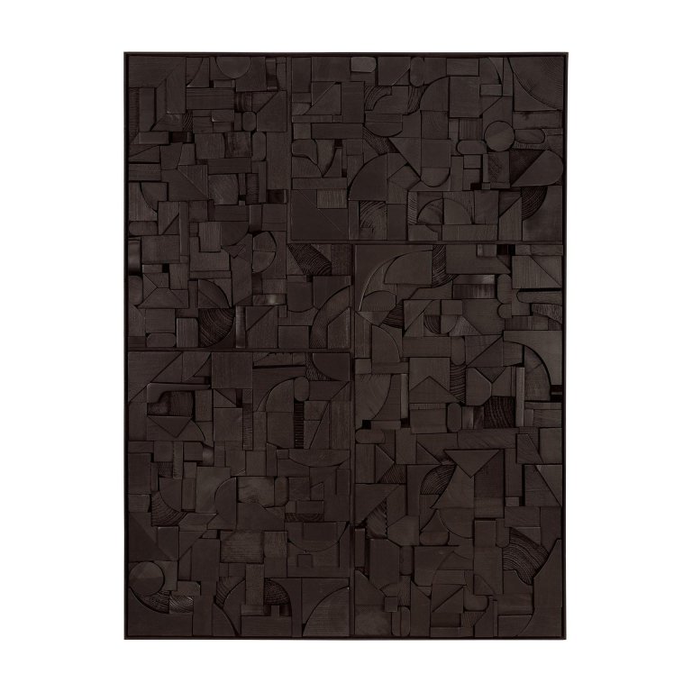 Ethnicraft Bricks schilderij gerecycled hout 120x90 zwart