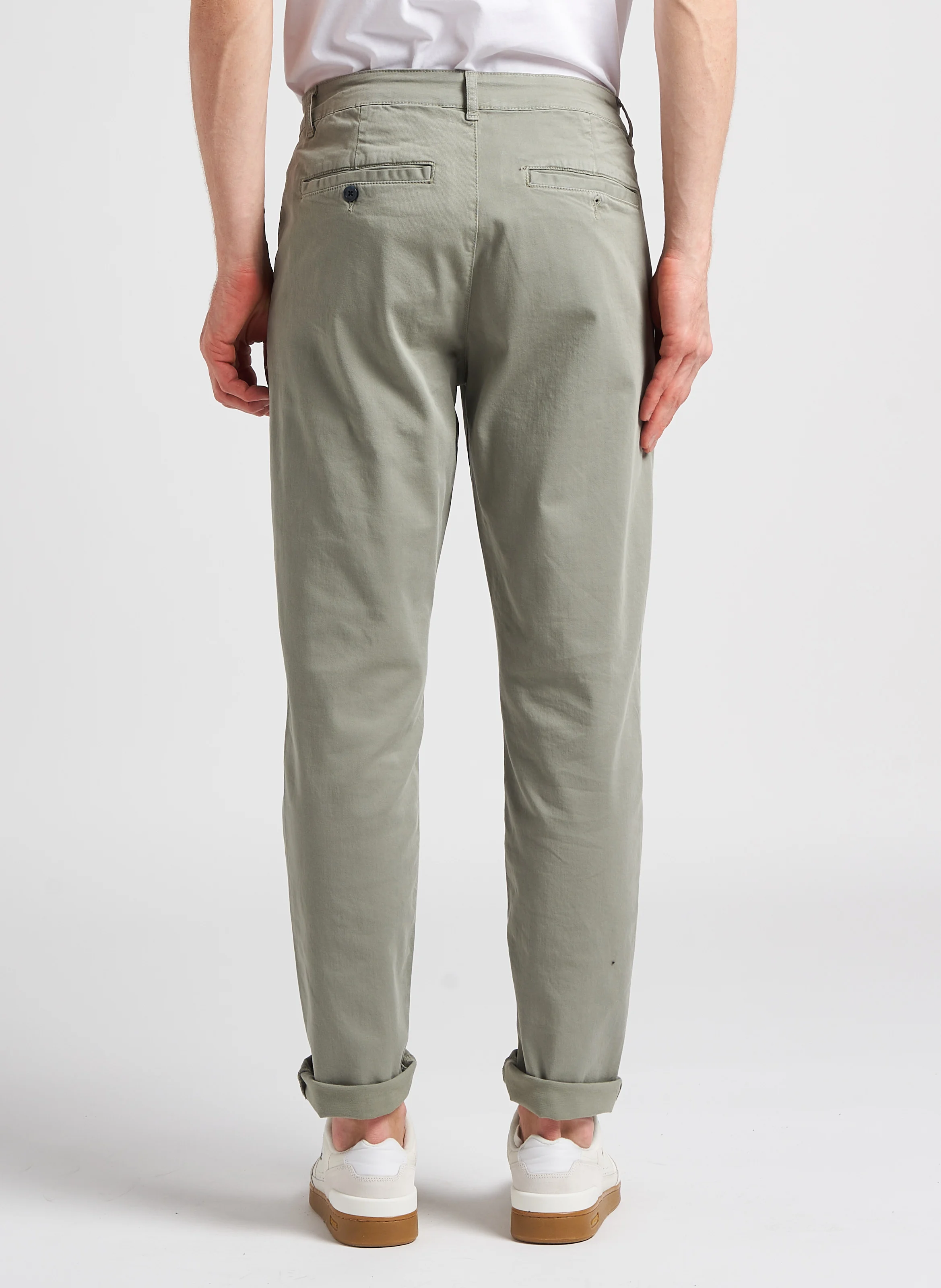 LAVIS - Pantalon droit en coton bio mélangé | Kaki