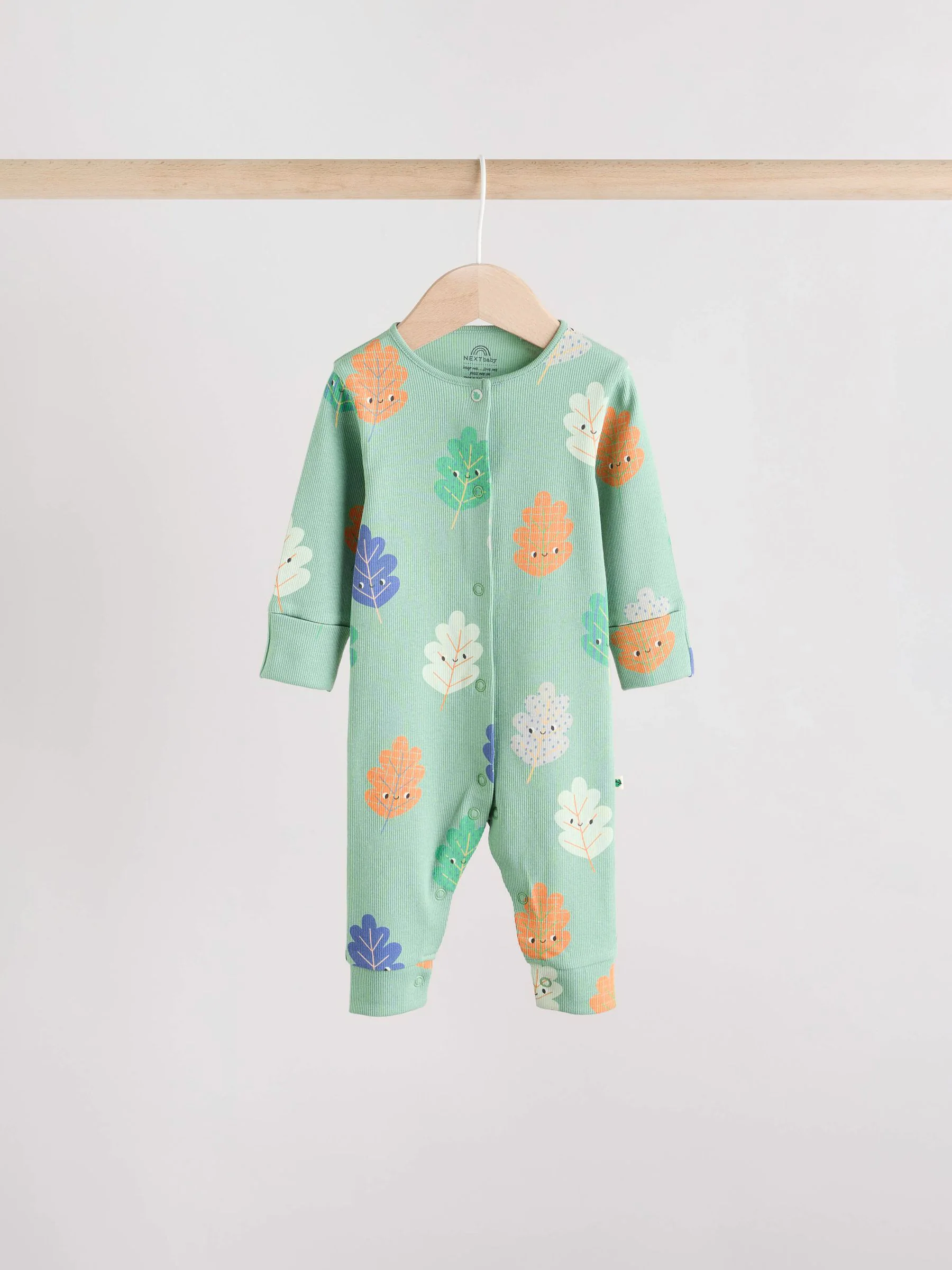 Groen - Verpakking van 3 baby pyjama's zonder voetjes met herfstpompoen (0mnd-3jr)