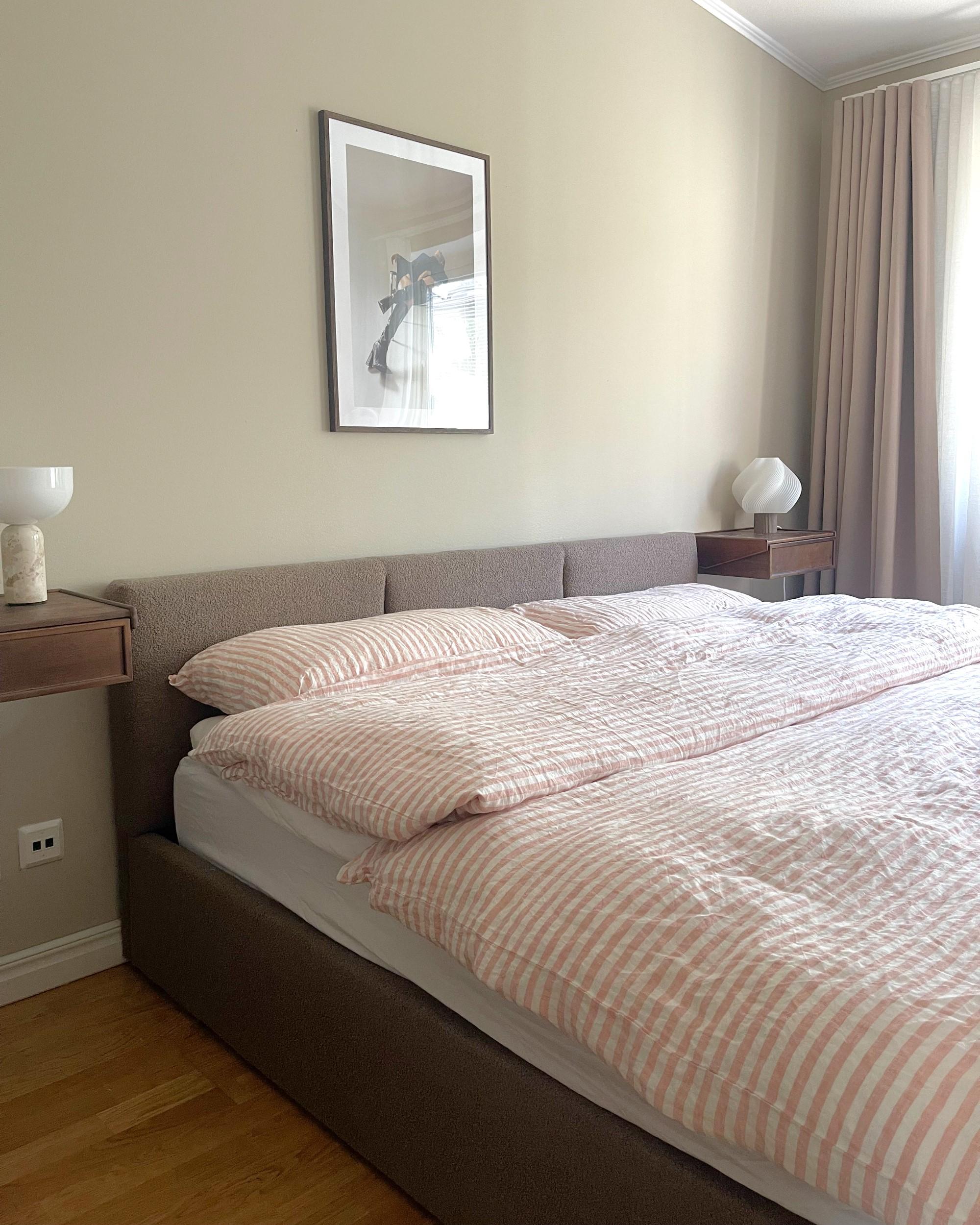 Bed met opbergruimte Bouclé BOUSSE 180 x 200 cm Taupe