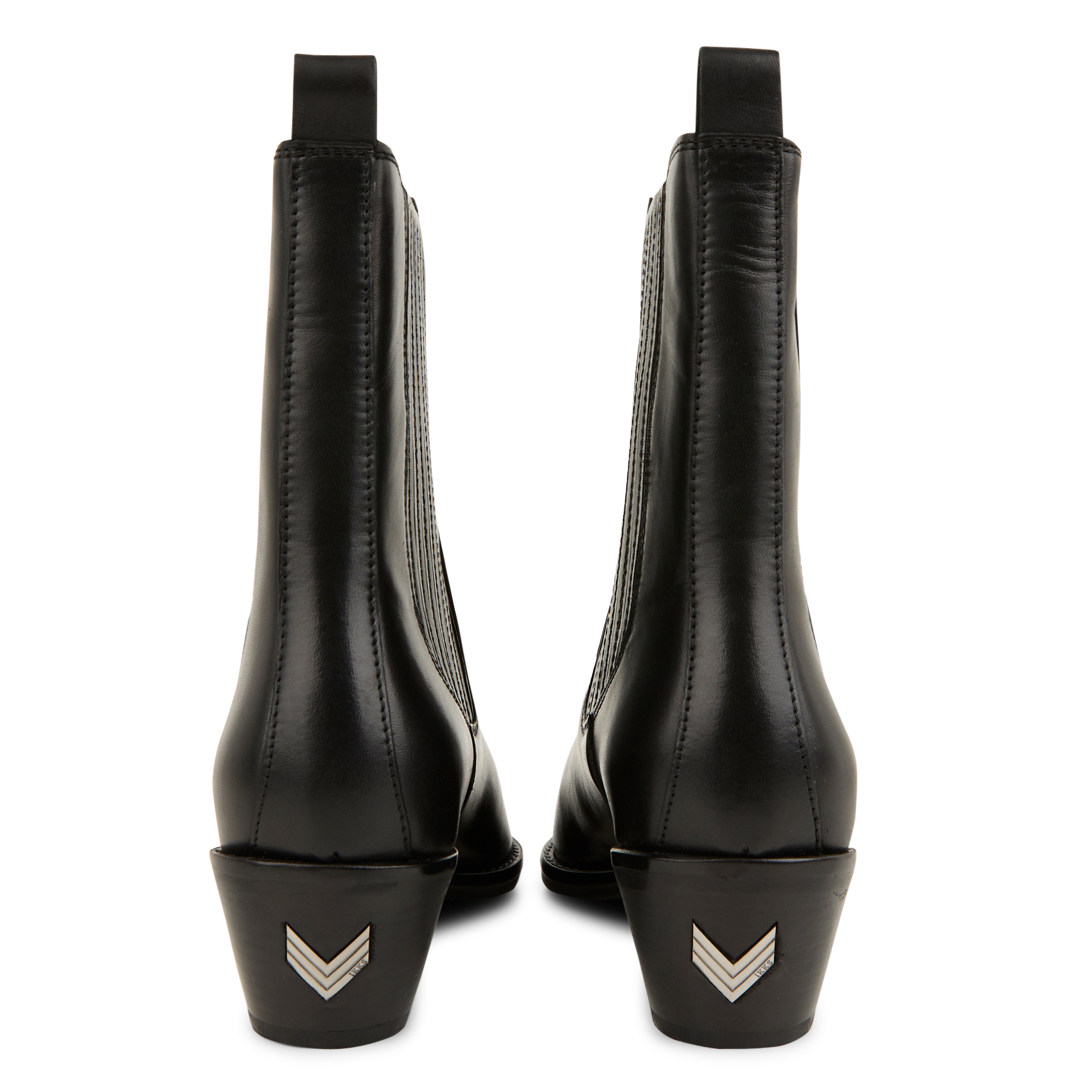 Boots santiags à talons en cuir | Noir