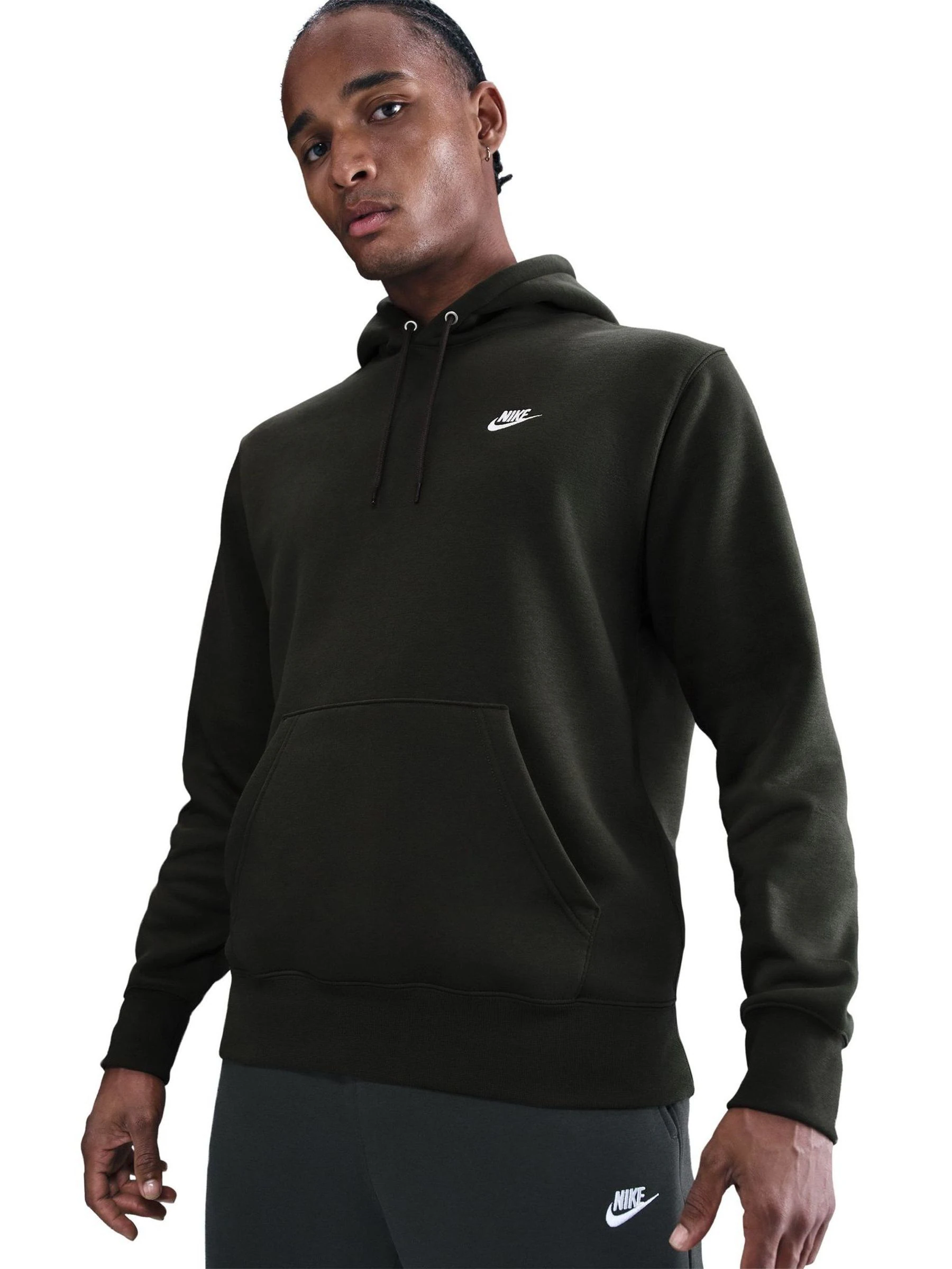 Donkerbruin - Nike Club pullover-hoody