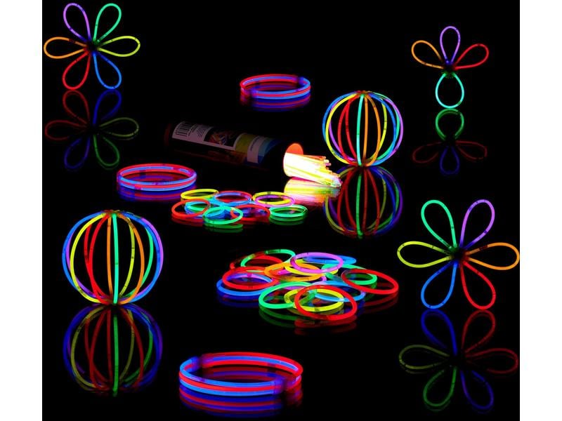 relaxdays Knicklicht Mehrfarbig 100 Stück, 20 x 0.5 cm Leuchtsticks