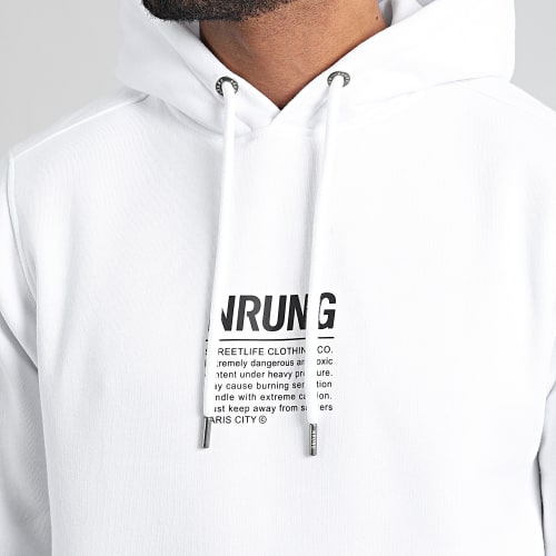 Sweat Capuche Toxic Blanc Noir