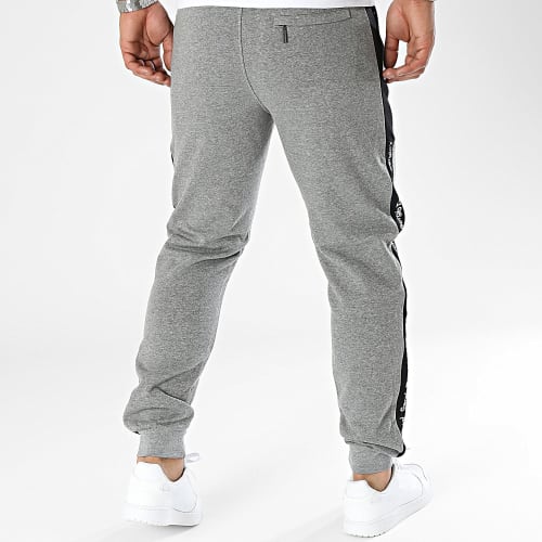 Pantalon Jogging A Bandes Side Fleece Gris