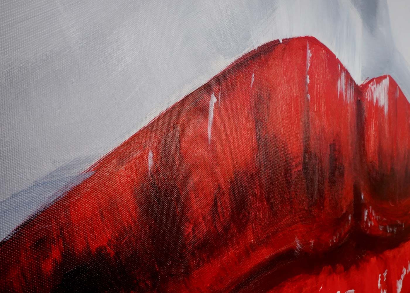 Wandbild Lippen, 100% handgemaltes Ölgemälde Gemälde XL, 120x85cm