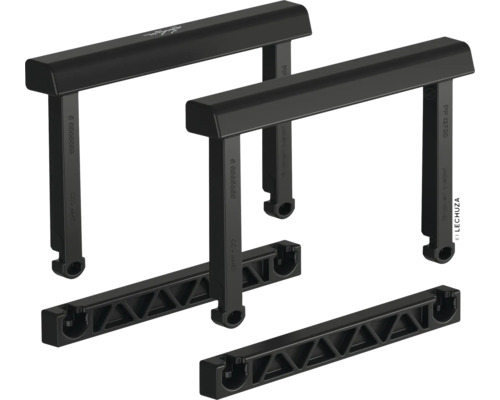 Lechuza handgreepset voor Cubico 22 / Balconera 50 / 80, zwart kunststof