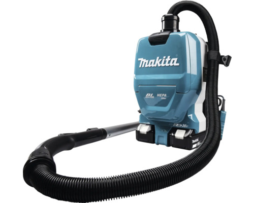 Makita DVC261ZX15 2x18V snoerloze handstofzuiger met rugzak, zonder accu en lader, inclusief 2 mondstukken en filter