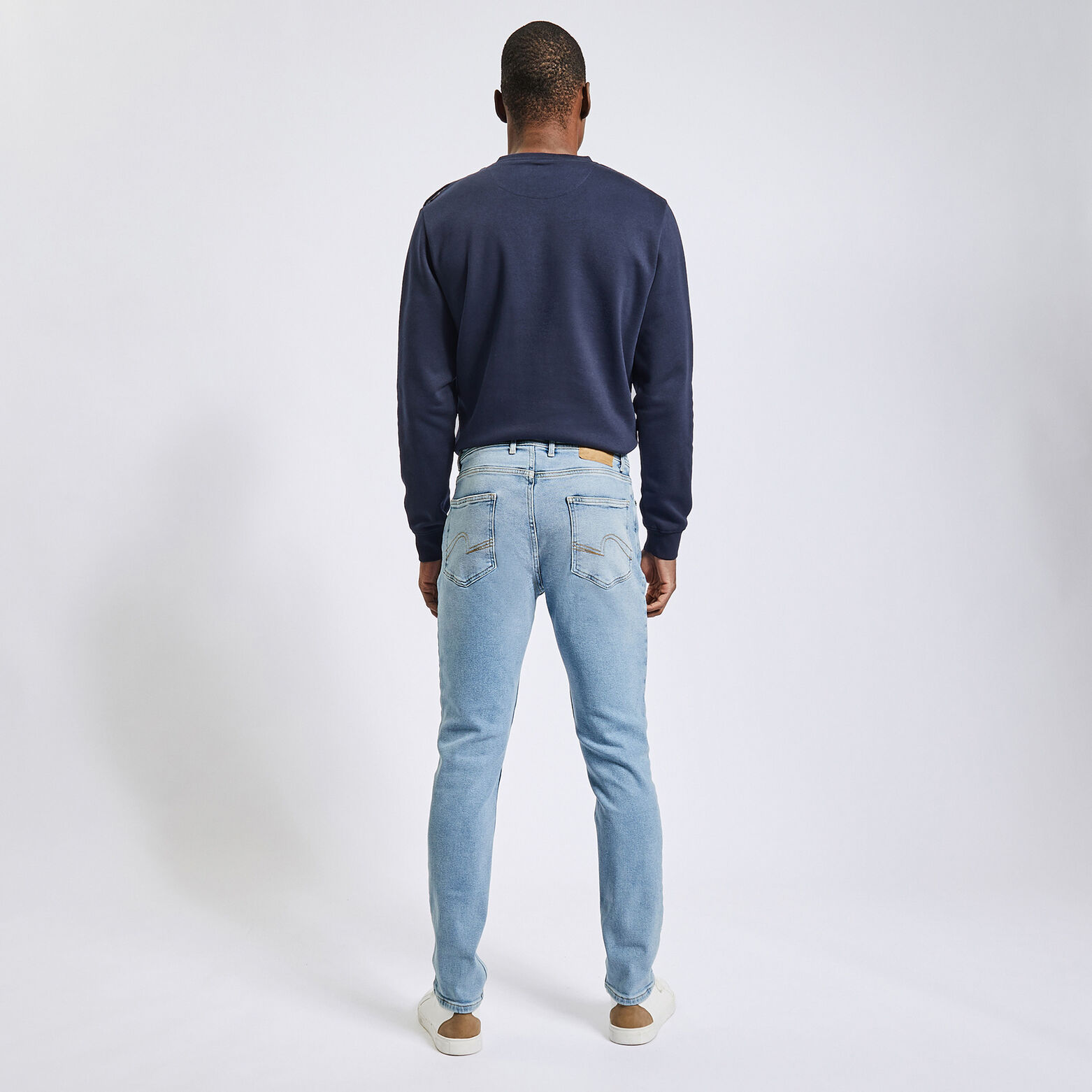 Jean straight en coton recyclé Bleu