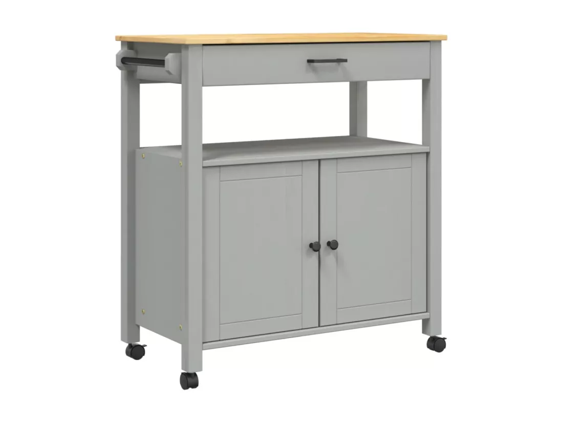 Chariot de cuisine MONZA 84x40x90 cm bois massif de pin