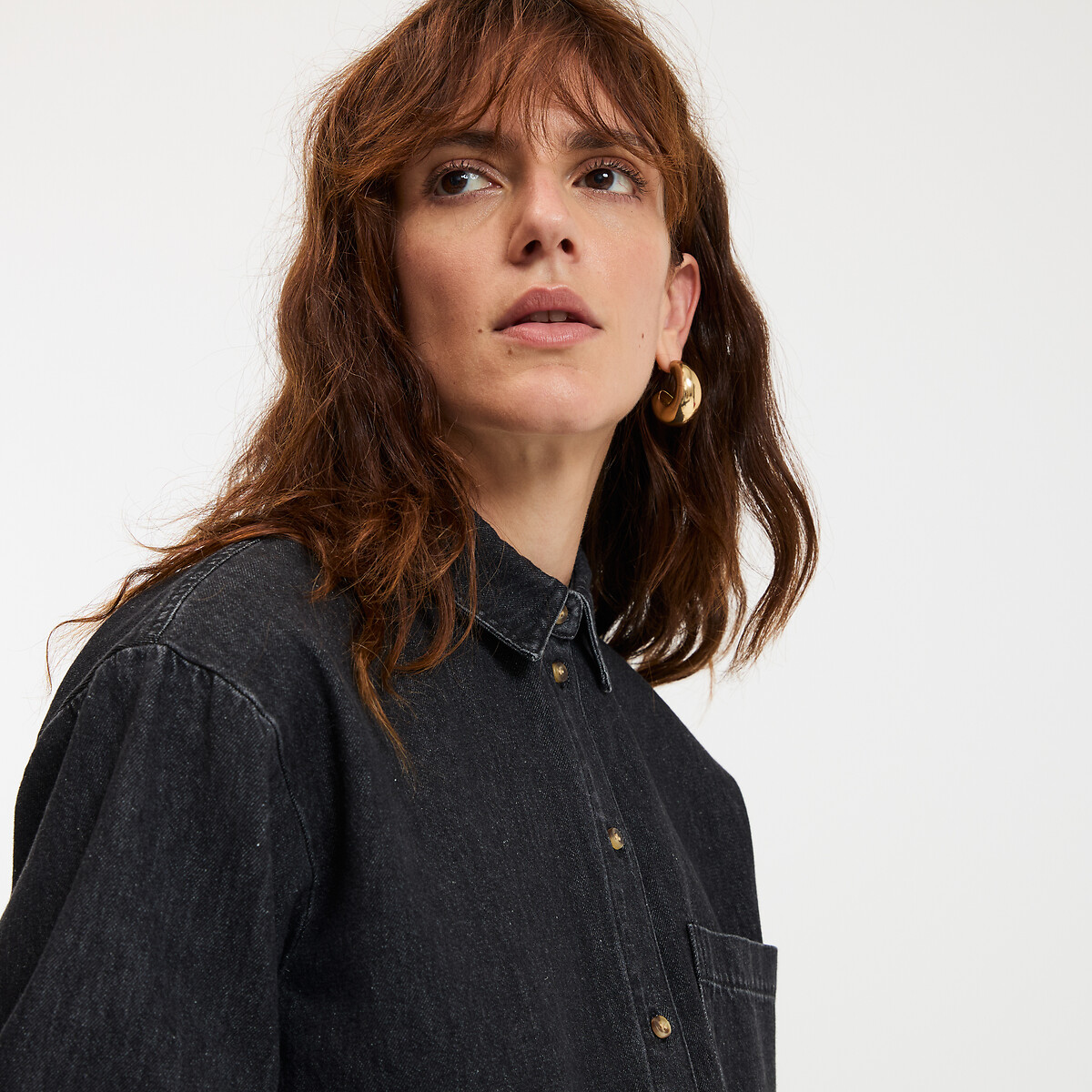 COLEÇÕES LA REDOUTE<br>Camisa jeans de puro algodão, Assinatura MARLÈNE
