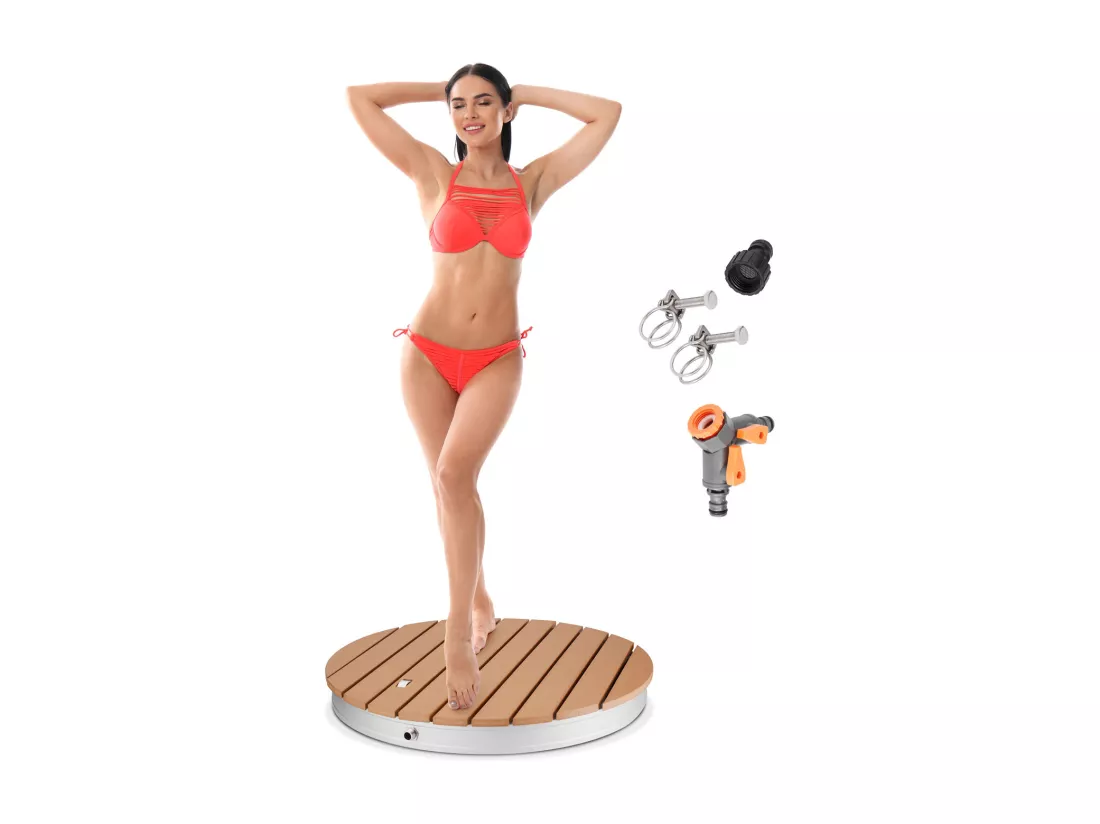 Mitra - Douche de jardin, douche au sol avec pédale Ø 70 cm