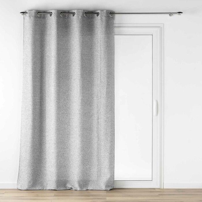 PANNEAU OEILLETS 140X240CM EFFET LAINAGE LOULAINE GRIS