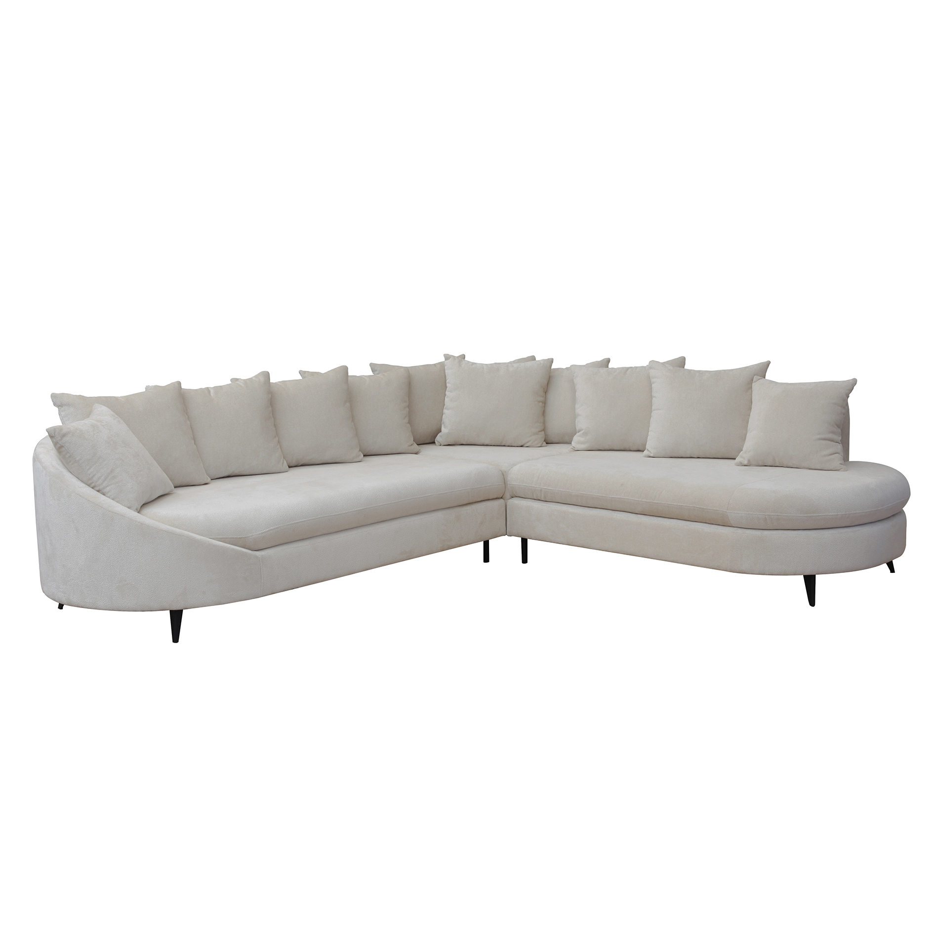 Ecksofa - grey - mit Liegefunktion und Staukasten - Ottomane rechts